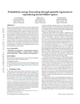Probabilistic energy forecasting through quantile regression in
  reproducing kernel Hilbert spaces