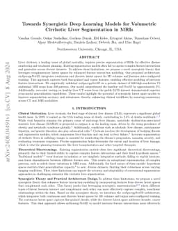 Towards Synergistic Deep Learning Models for Volumetric Cirrhotic Liver
  Segmentation in MRIs