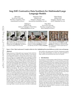 Img-Diff: Contrastive Data Synthesis for Multimodal Large Language
  Models