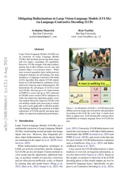 Mitigating Hallucinations in Large Vision-Language Models (LVLMs) via
  Language-Contrastive Decoding (LCD)