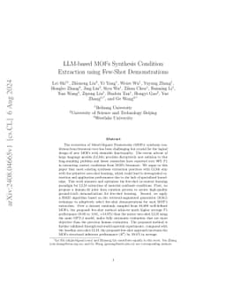 LLM-based MOFs Synthesis Condition Extraction using Few-Shot Demonstrations