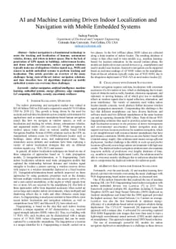 AI and Machine Learning Driven Indoor Localization and Navigation with
  Mobile Embedded Systems