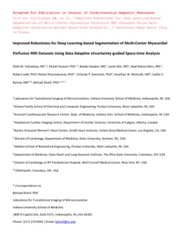 Improved Robustness for Deep Learning-based Segmentation of Multi-Center
  Myocardial Perfusion MRI Datasets Using Data Adaptive Uncertainty-guided
  Space-time Analysis