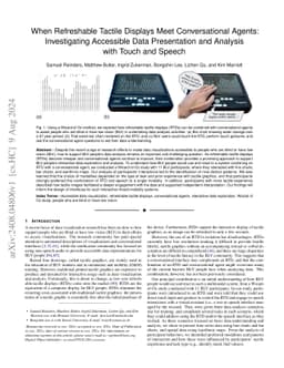 When Refreshable Tactile Displays Meet Conversational Agents:
  Investigating Accessible Data Presentation and Analysis with Touch and Speech