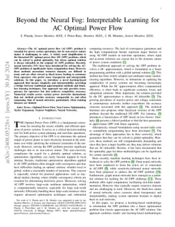 Beyond the Neural Fog: Interpretable Learning for AC Optimal Power Flow