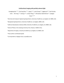 Unidirectional imaging with partially coherent light