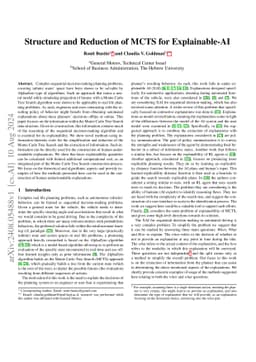 Structure and Reduction of MCTS for Explainable-AI