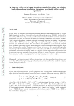 A forward differential deep learning-based algorithm for solving
  high-dimensional nonlinear backward stochastic differential equations