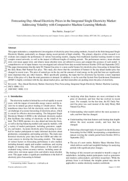 Forecasting Day-Ahead Electricity Prices in the Integrated Single
  Electricity Market: Addressing Volatility with Comparative Machine Learning
  Methods