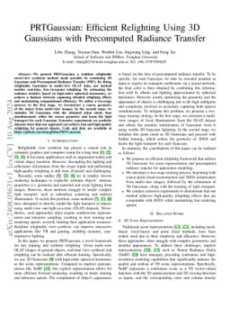 PRTGaussian: Efficient Relighting Using 3D Gaussians with Precomputed
  Radiance Transfer