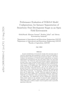 Performance Evaluation of YOLOv8 Model Configurations, for Instance
  Segmentation of Strawberry Fruit Development Stages in an Open Field
  Environment