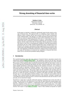 Strong denoising of financial time-series