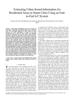 Extracting Urban Sound Information for Residential Areas in Smart Cities
  Using an End-to-End IoT System
