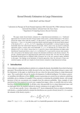 Kernel Density Estimators in Large Dimensions
