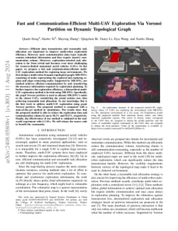 Fast and Communication-Efficient Multi-UAV Exploration Via Voronoi
  Partition on Dynamic Topological Graph