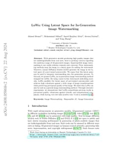 LaWa: Using Latent Space for In-Generation Image Watermarking
