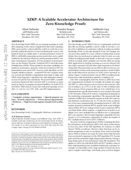 SZKP: A Scalable Accelerator Architecture for Zero-Knowledge Proofs