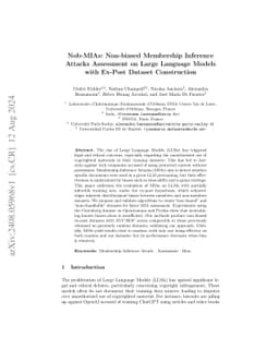 Nob-MIAs: Non-biased Membership Inference Attacks Assessment on Large
  Language Models with Ex-Post Dataset Construction
