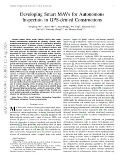 Developing Smart MAVs for Autonomous Inspection in GPS-denied
  Constructions