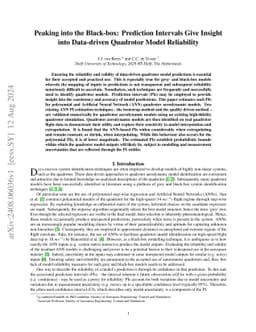 Peaking into the Black-box: Prediction Intervals Give Insight into
  Data-driven Quadrotor Model Reliability