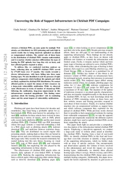 Uncovering the Role of Support Infrastructure in Clickbait PDF Campaigns