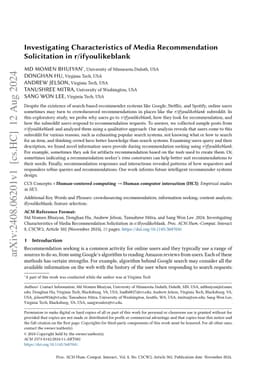 Investigating Characteristics of Media Recommendation Solicitation in
  r/ifyoulikeblank