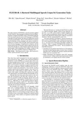 FLEURS-R: A Restored Multilingual Speech Corpus for Generation Tasks