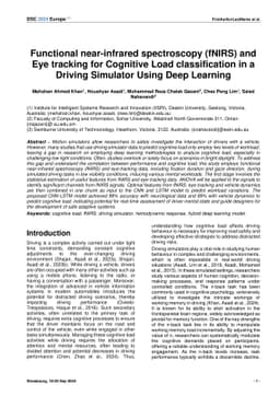 Functional near-infrared spectroscopy (fNIRS) and Eye tracking for
  Cognitive Load classification in a Driving Simulator Using Deep Learning