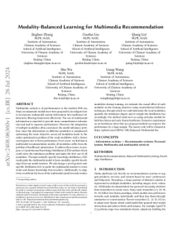 Modality-Balanced Learning for Multimedia Recommendation