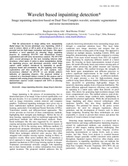 Wavelet based inpainting detection