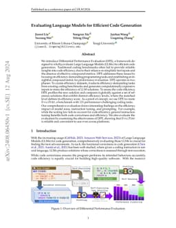 Evaluating Language Models for Efficient Code Generation