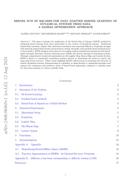 Kernel Sum of Squares for Data Adapted Kernel Learning of Dynamical
  Systems from Data: A global optimization approach