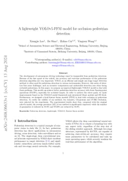A lightweight YOLOv5-FFM model for occlusion pedestrian detection