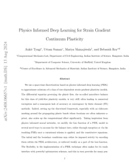 Physics Informed Deep Learning for Strain Gradient Continuum Plasticity
