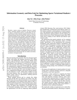 Information Geometry and Beta Link for Optimizing Sparse Variational
  Student-t Processes