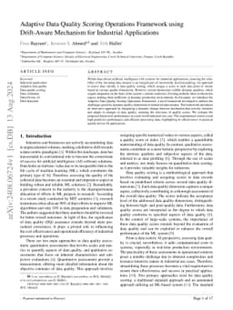 Adaptive Data Quality Scoring Operations Framework using Drift-Aware
  Mechanism for Industrial Applications