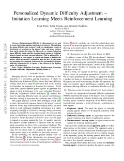 Personalized Dynamic Difficulty Adjustment -- Imitation Learning Meets
  Reinforcement Learning