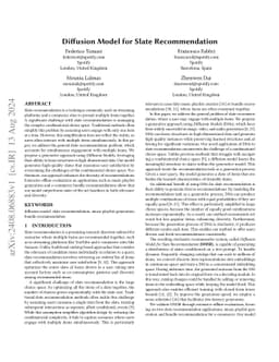 Diffusion Model for Slate Recommendation