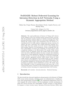 FedMADE: Robust Federated Learning for Intrusion Detection in IoT
  Networks Using a Dynamic Aggregation Method