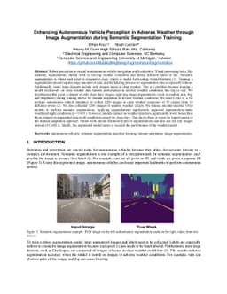 Enhancing Autonomous Vehicle Perception in Adverse Weather through Image
  Augmentation during Semantic Segmentation Training