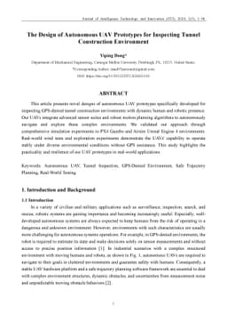 The Design of Autonomous UAV Prototypes for Inspecting Tunnel
  Construction Environment