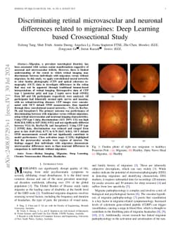 Discriminating retinal microvascular and neuronal differences related to
  migraines: Deep Learning based Crossectional Study