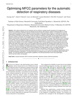 Optimising MFCC parameters for the automatic detection of respiratory
  diseases