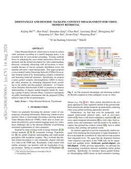 Disentangle and denoise: Tackling context misalignment for video moment
  retrieval