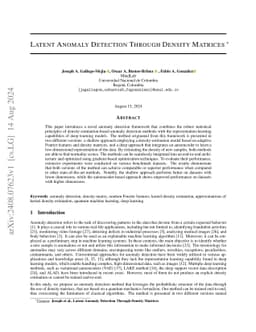 Latent Anomaly Detection Through Density Matrices