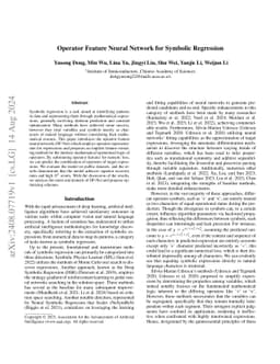 Operator Feature Neural Network for Symbolic Regression