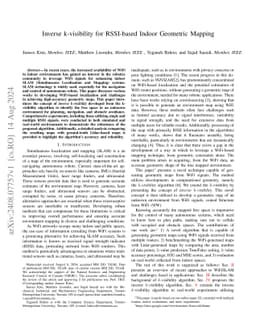 Inverse k-visibility for RSSI-based Indoor Geometric Mapping