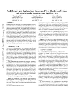 An Efficient and Explanatory Image and Text Clustering System with
  Multimodal Autoencoder Architecture
