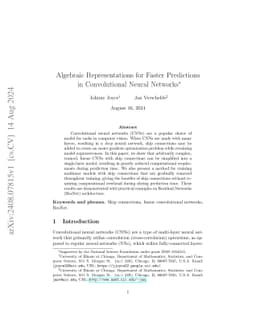 Algebraic Representations for Faster Predictions in Convolutional Neural
  Networks