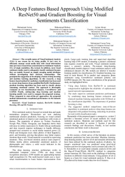 A Deep Features-Based Approach Using Modified ResNet50 and Gradient
  Boosting for Visual Sentiments Classification